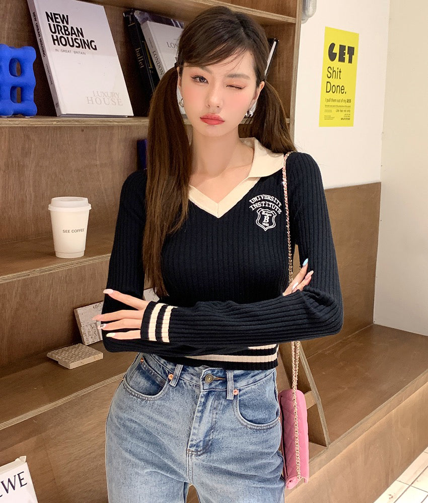 Preppy Polo Knit Wear