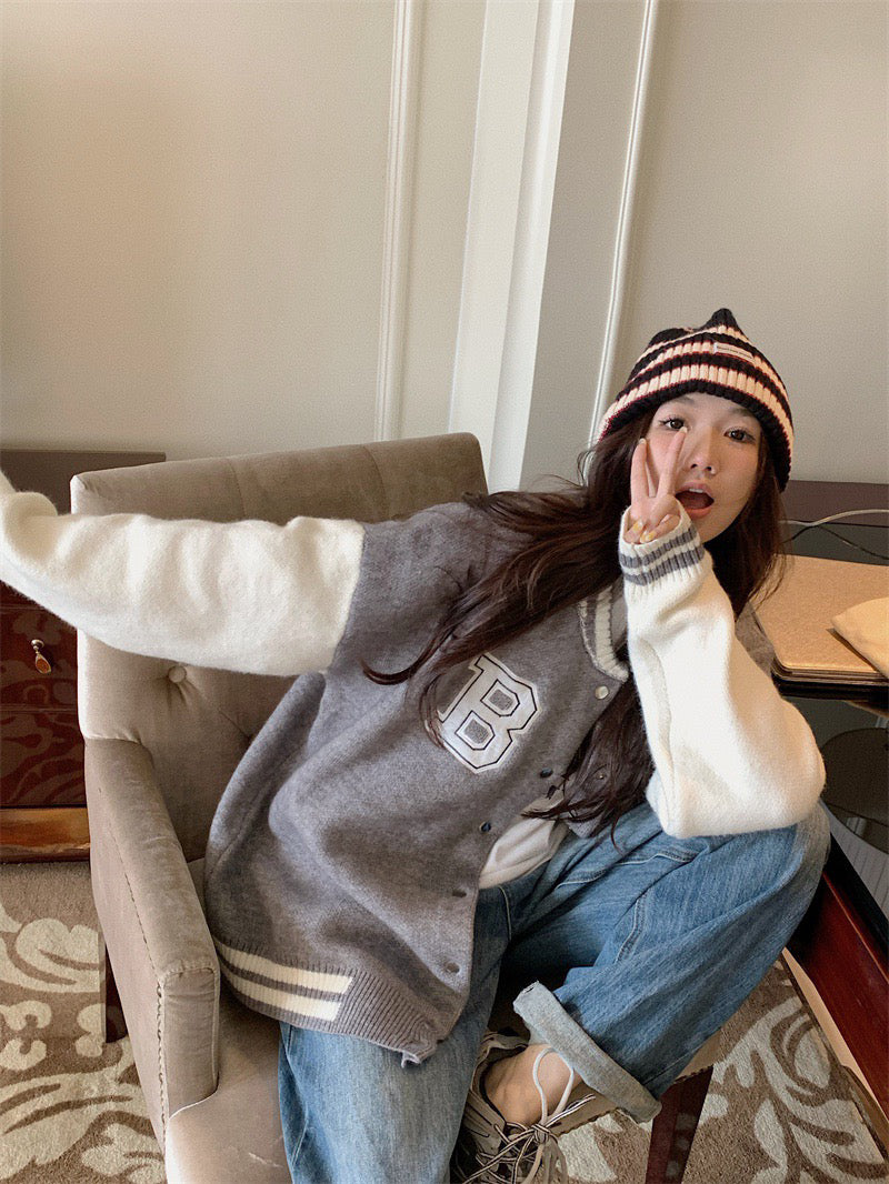 Knit Varsity Jacket