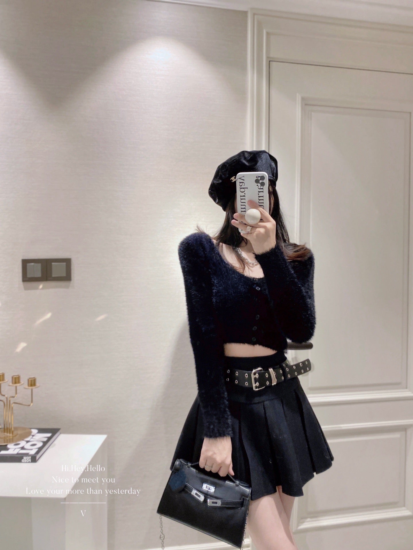 Faux Mink Cropped Top