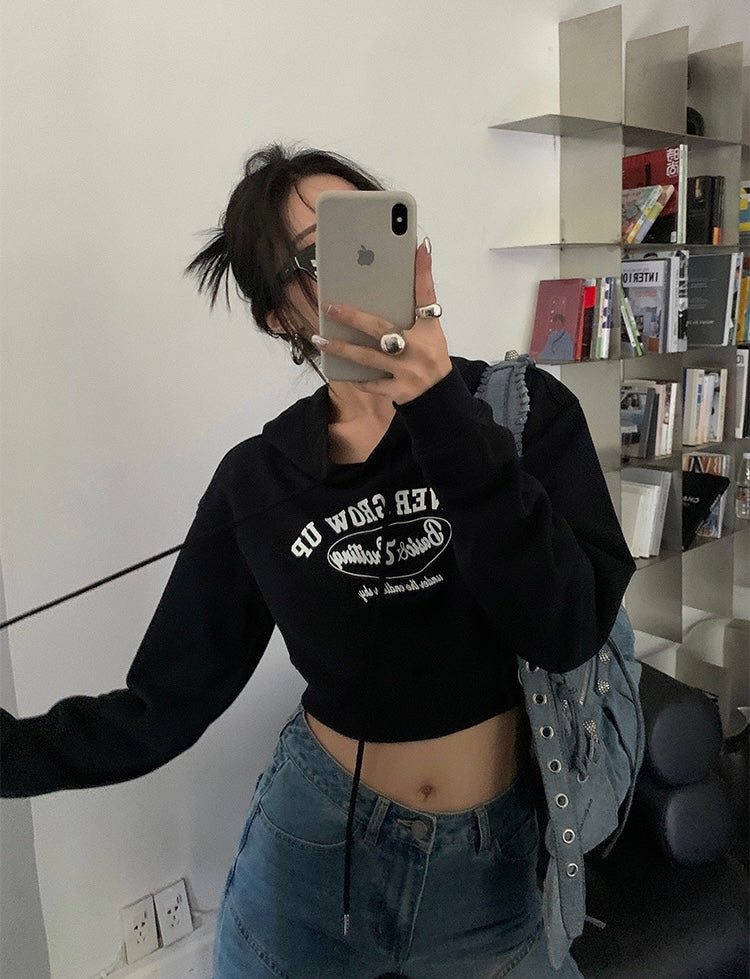 American Style Cropped Hoodie