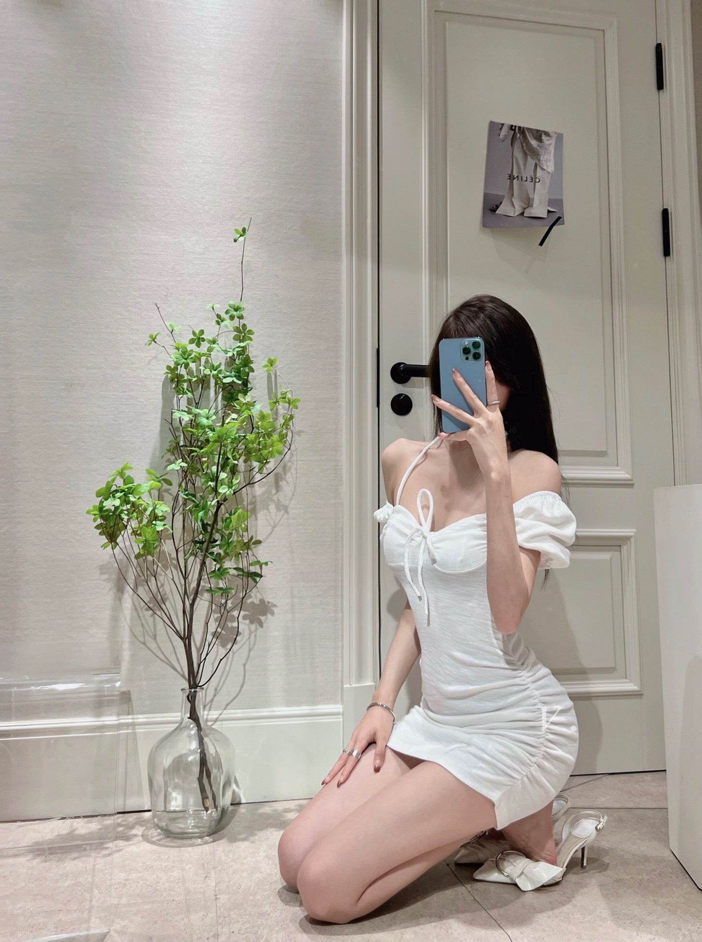 Cute Halter Neck Cotton Dress