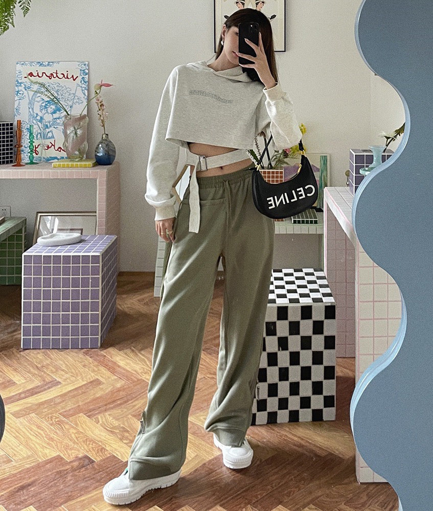 Waist Belt Short Hoodie