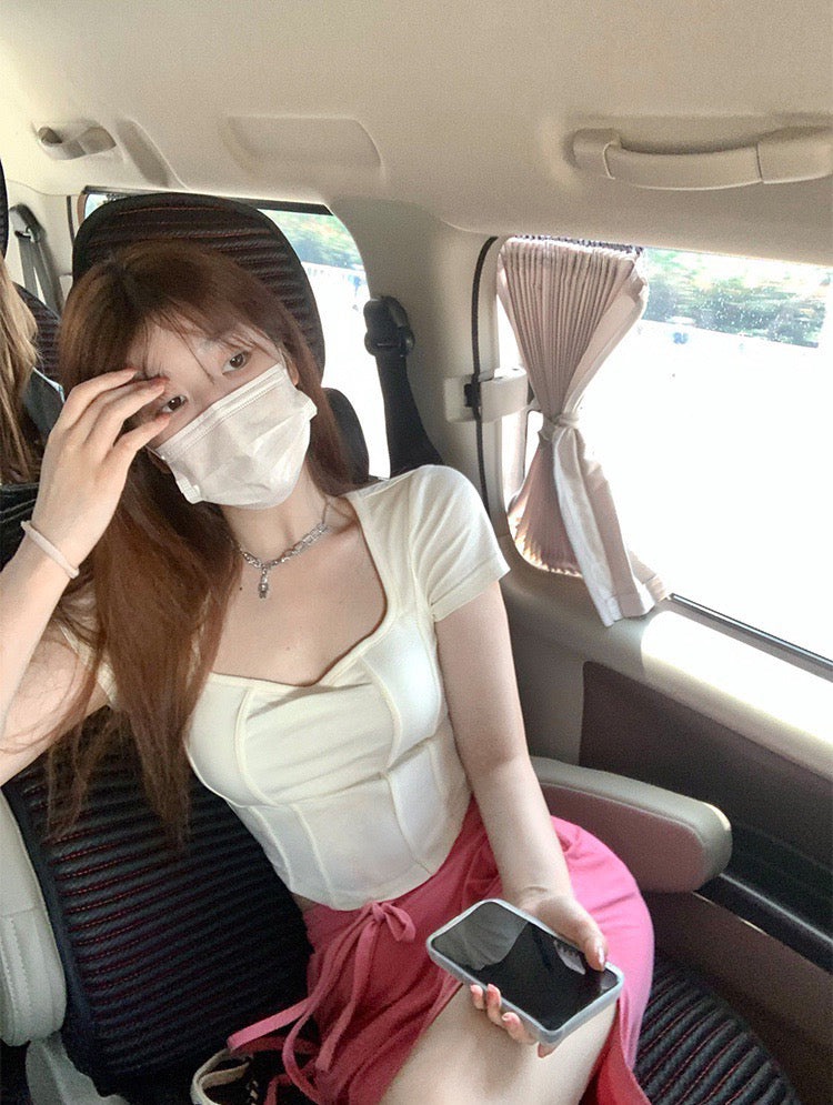 Bustier Style Cotton Tee